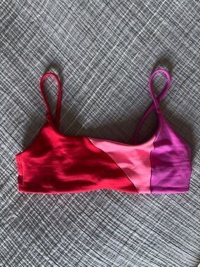 Left on Friday Colorblock Pink & Magenta swim top